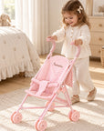 Passeggino Bambole Daisy Rosa con ricamo personalizzato