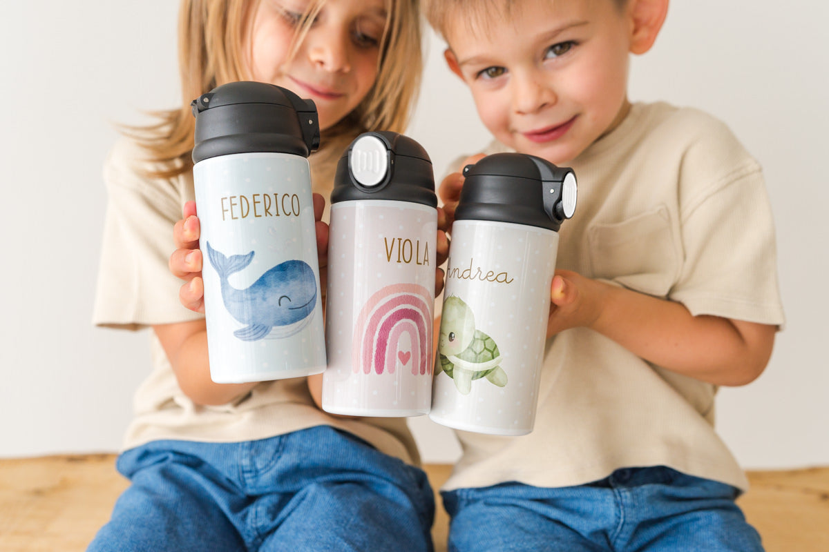 Borraccia Termica Personalizzata Con Nome - 350ml O 750ml, Acciaio Inox, Con Cannuccia E Coperchio - Foto 10