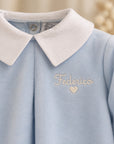 Tutina in Ciniglia Natale Azzurro Collo a punta