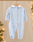 Tutina in Ciniglia Natale Azzurro Collo a punta