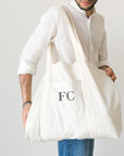 Set uomo borsa spiaggia + borsello a righe