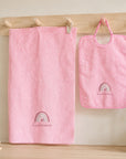 Set Asilo (Bavaglino + Asciugamano) con ricamo personalizzato