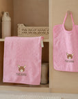 Set Asilo (Bavaglino + Asciugamano) con ricamo personalizzato