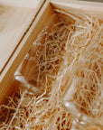 Caja de madera + Copas de boda personalizadas