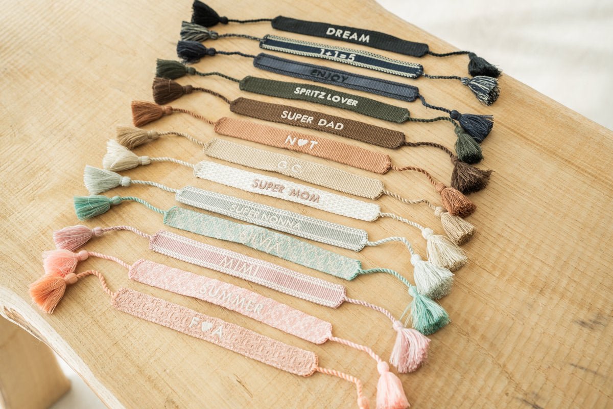 Bracciale In Tessuto Donna "Believe" - Braccialetto Intrecciato Bohémien, Regalo Festa Della Mamma
