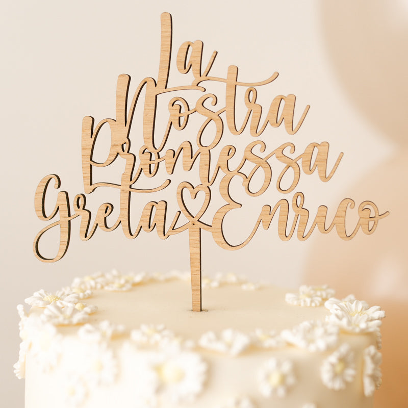 Cake Topper Matrimonio Personalizzato Frase + Nomi