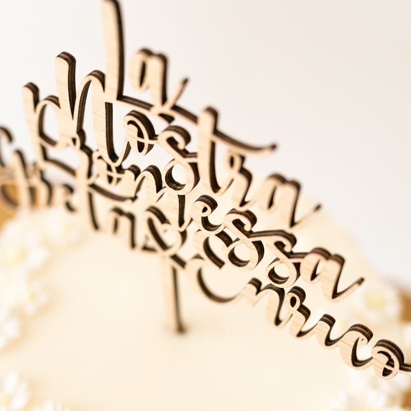 Cake Topper Matrimonio Personalizzato Frase + Nomi