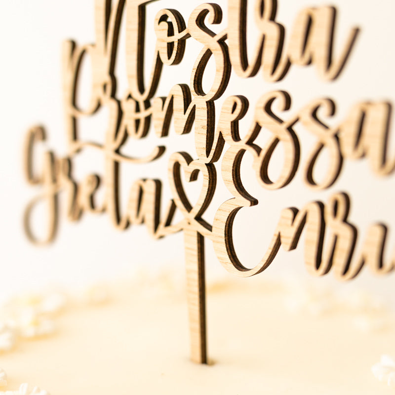 Cake Topper Matrimonio Personalizzato Frase + Nomi