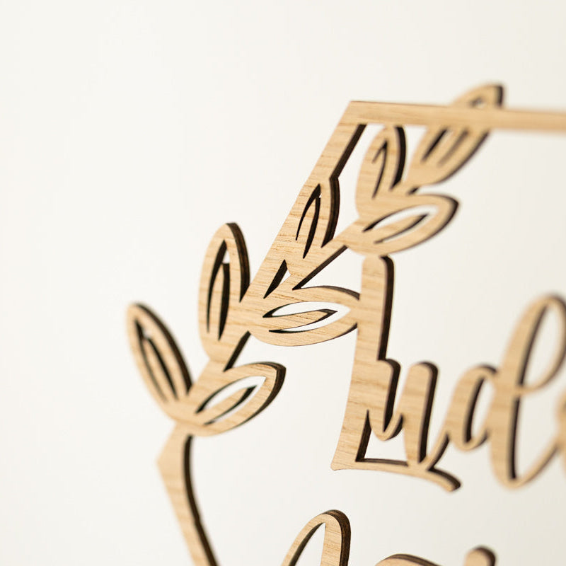 Cake Topper Matrimonio Personalizzato Esagonale