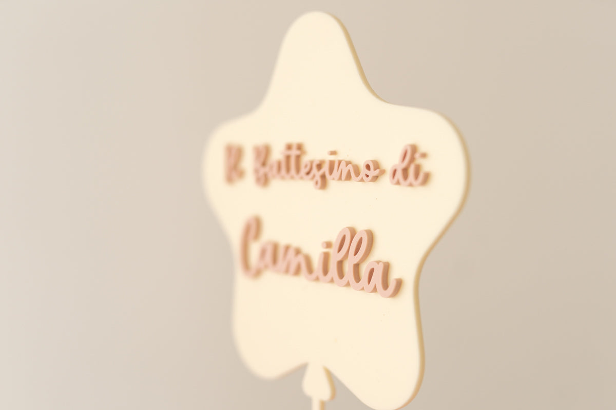 Cake Topper Battesimo Personalizzato Stella