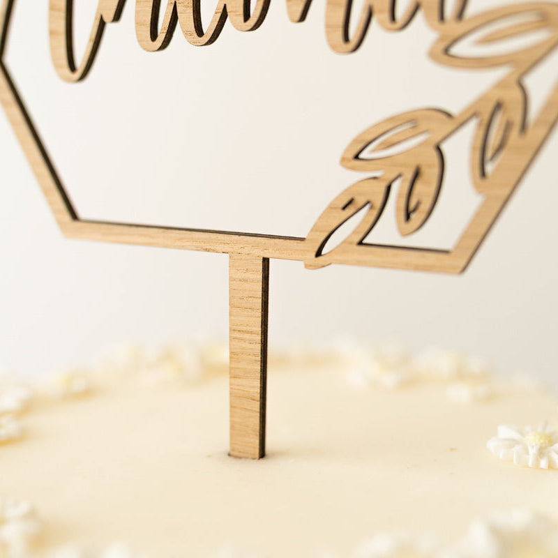 Cake Topper Matrimonio Personalizzato Esagonale