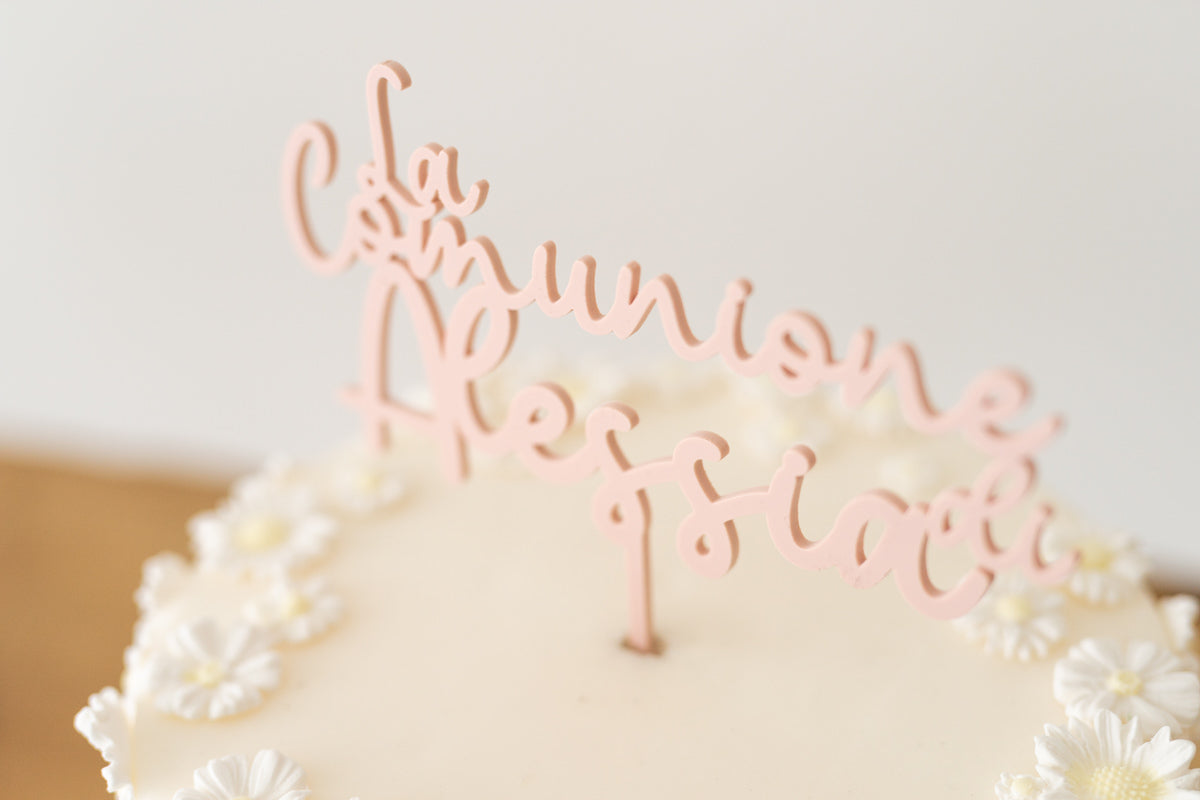Cake Topper Prima Comunione Personalizzato solo Frase
