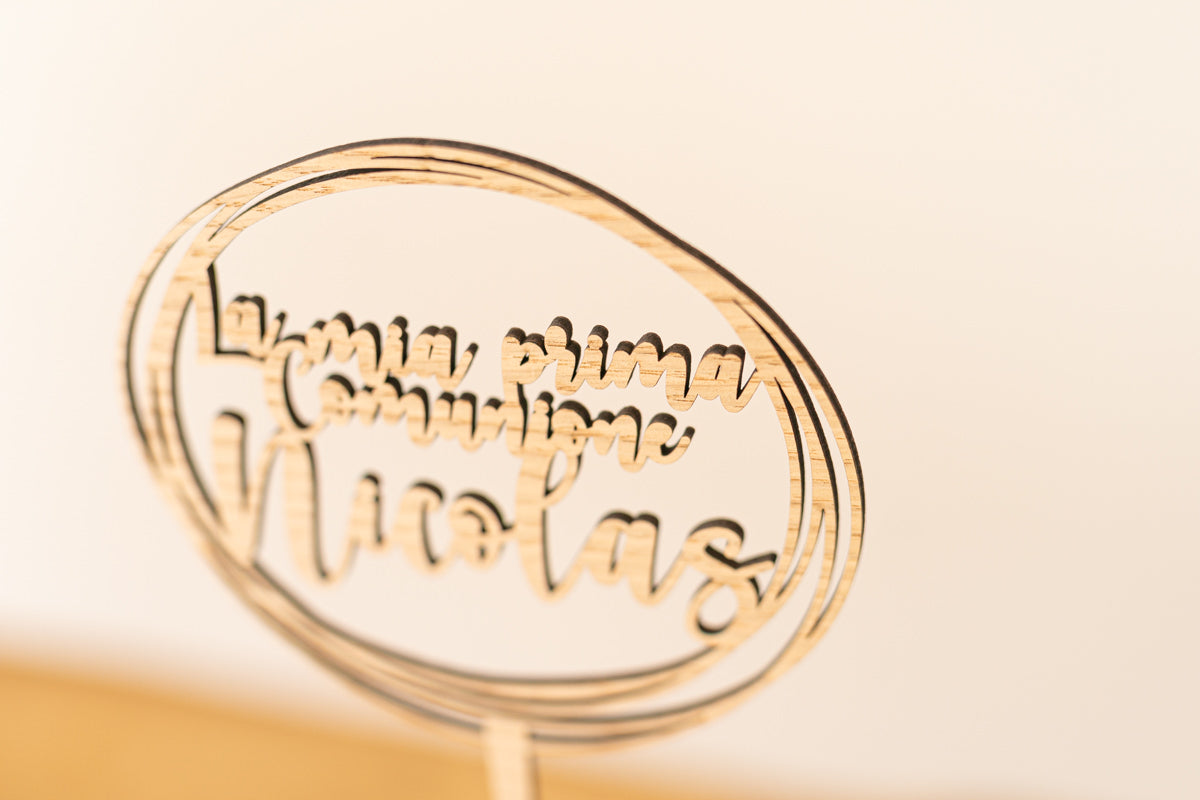 Cake Topper Prima Comunione Personalizzato Rotondo