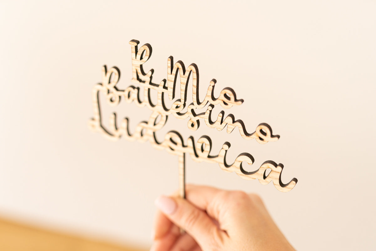 Cake Topper Battesimo Personalizzato con Frase