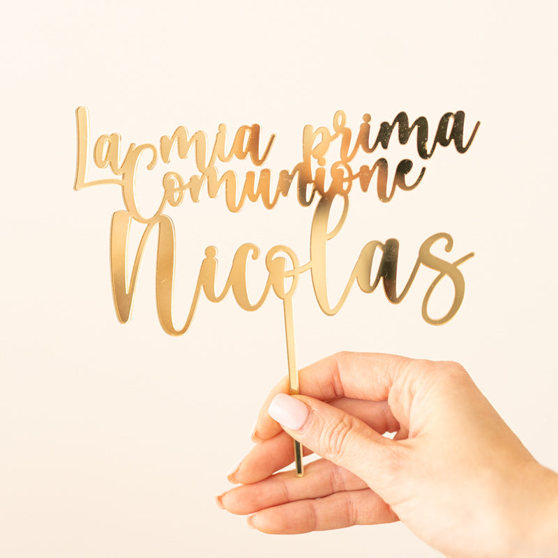 Cake Topper Prima Comunione Personalizzato solo Frase