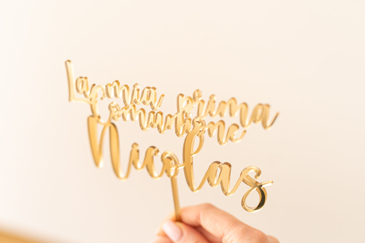Cake Topper Prima Comunione Personalizzato solo Frase