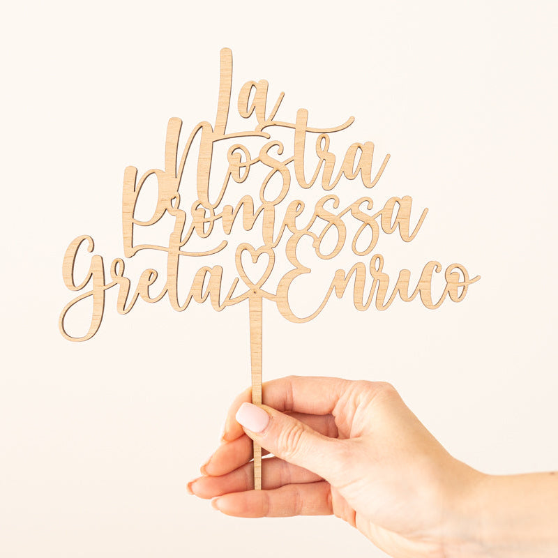 Cake Topper Matrimonio Personalizzato Frase + Nomi