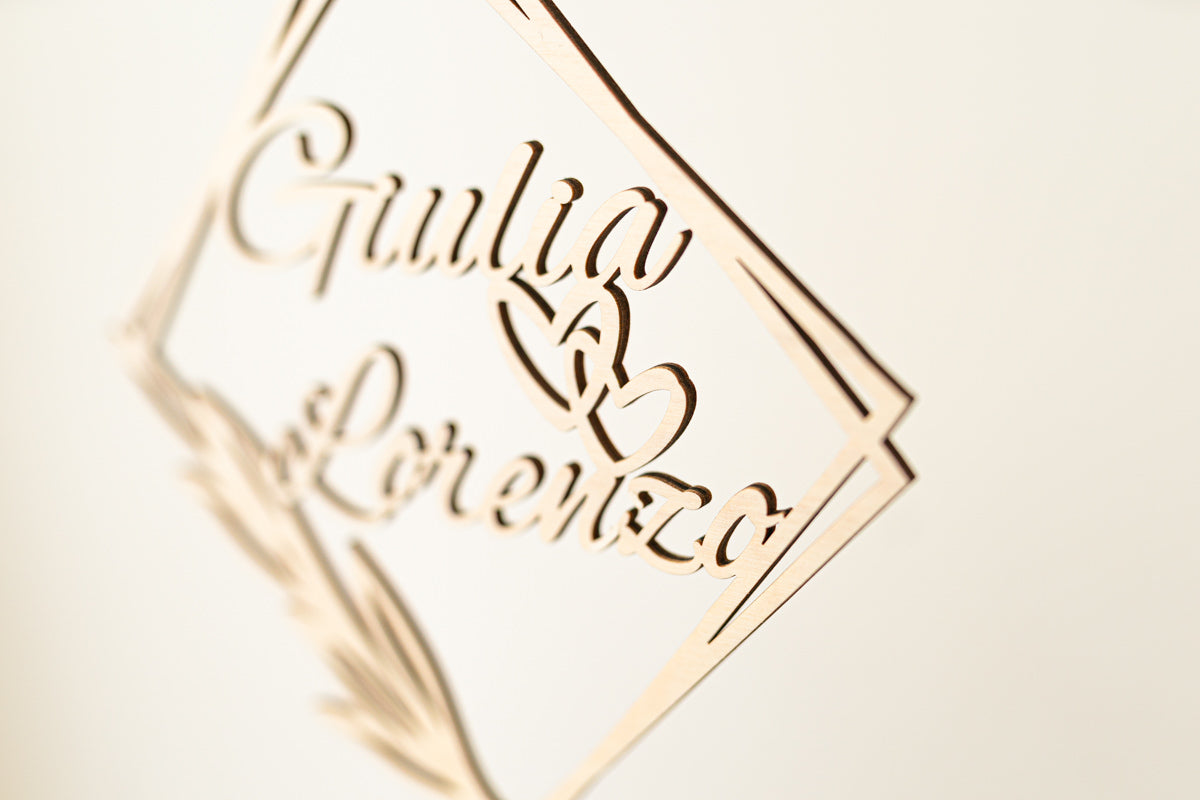 Cake Topper Matrimonio Personalizzato Squadrato
