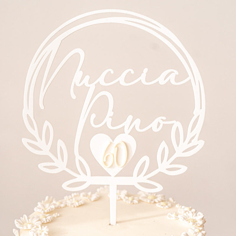 Cake Topper Anniversario Matrimonio Personalizzato