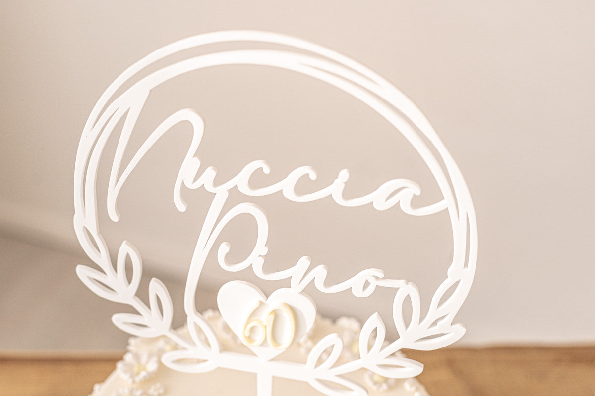 Cake Topper Anniversario Matrimonio Personalizzato