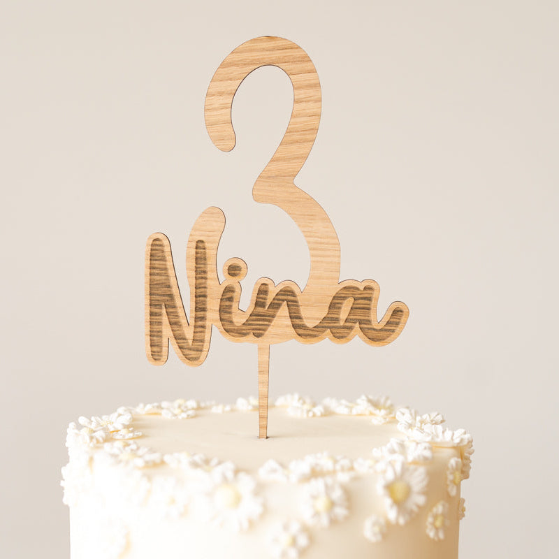 Cake Topper Personalizzato Legno con incisione