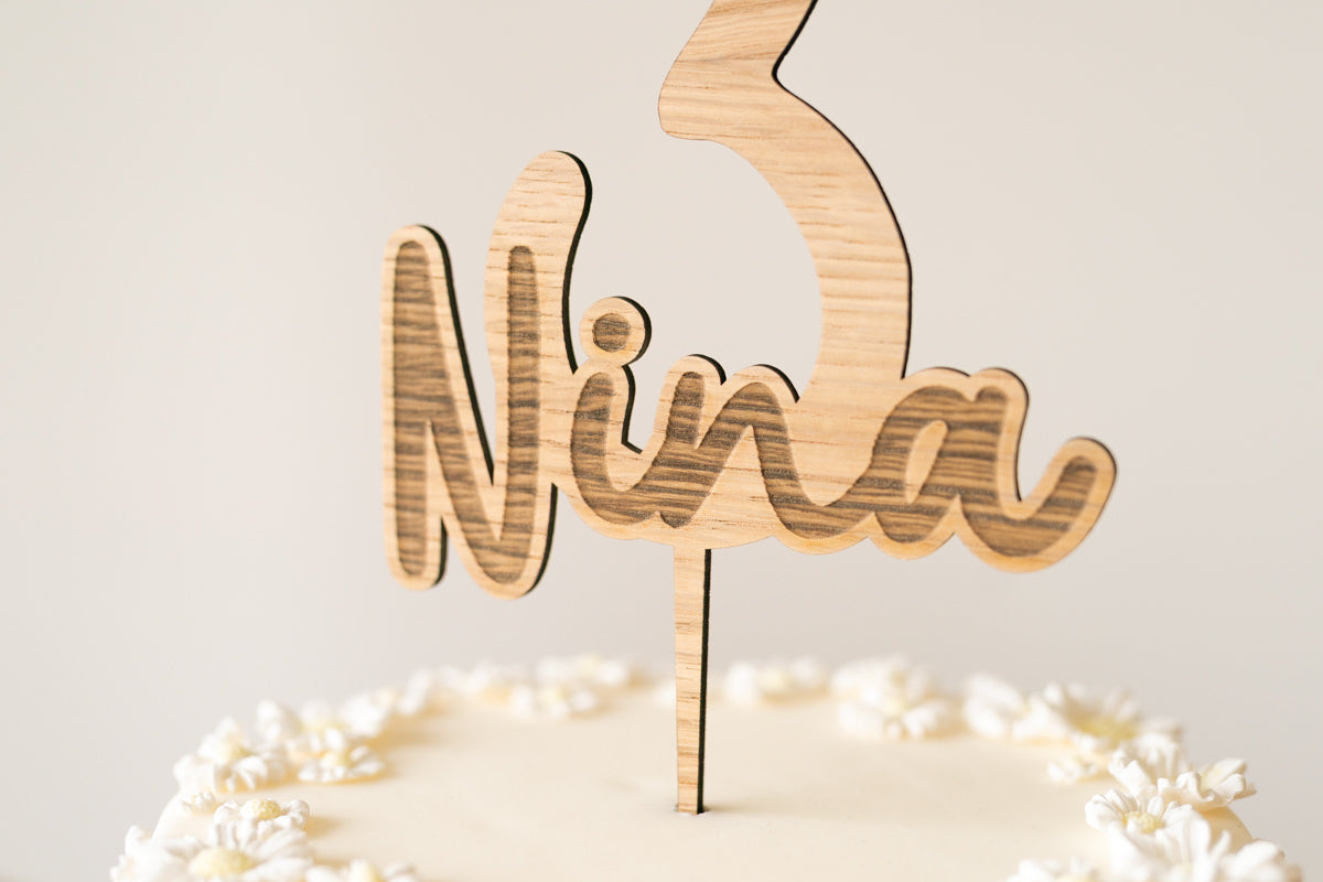Cake Topper Personalizzato Legno con incisione