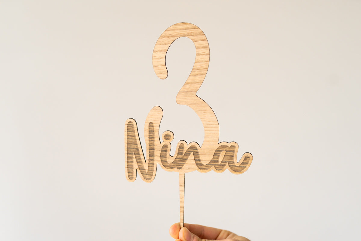 Cake Topper Personalizzato Legno con incisione