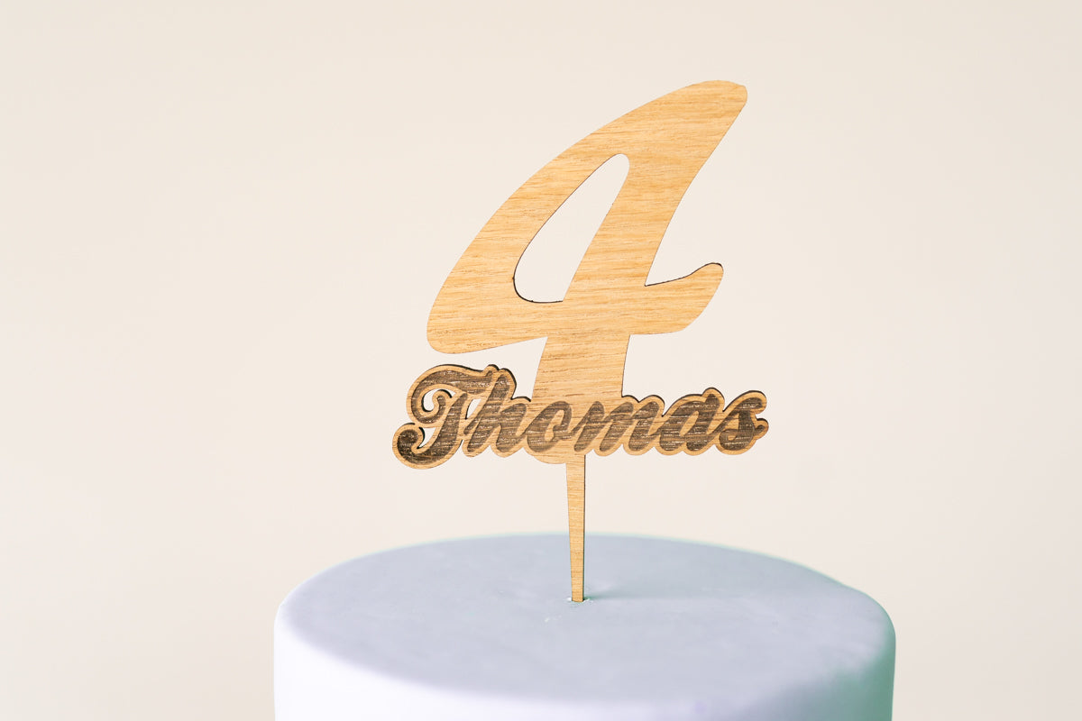 Cake Topper Personalizzato Legno con incisione