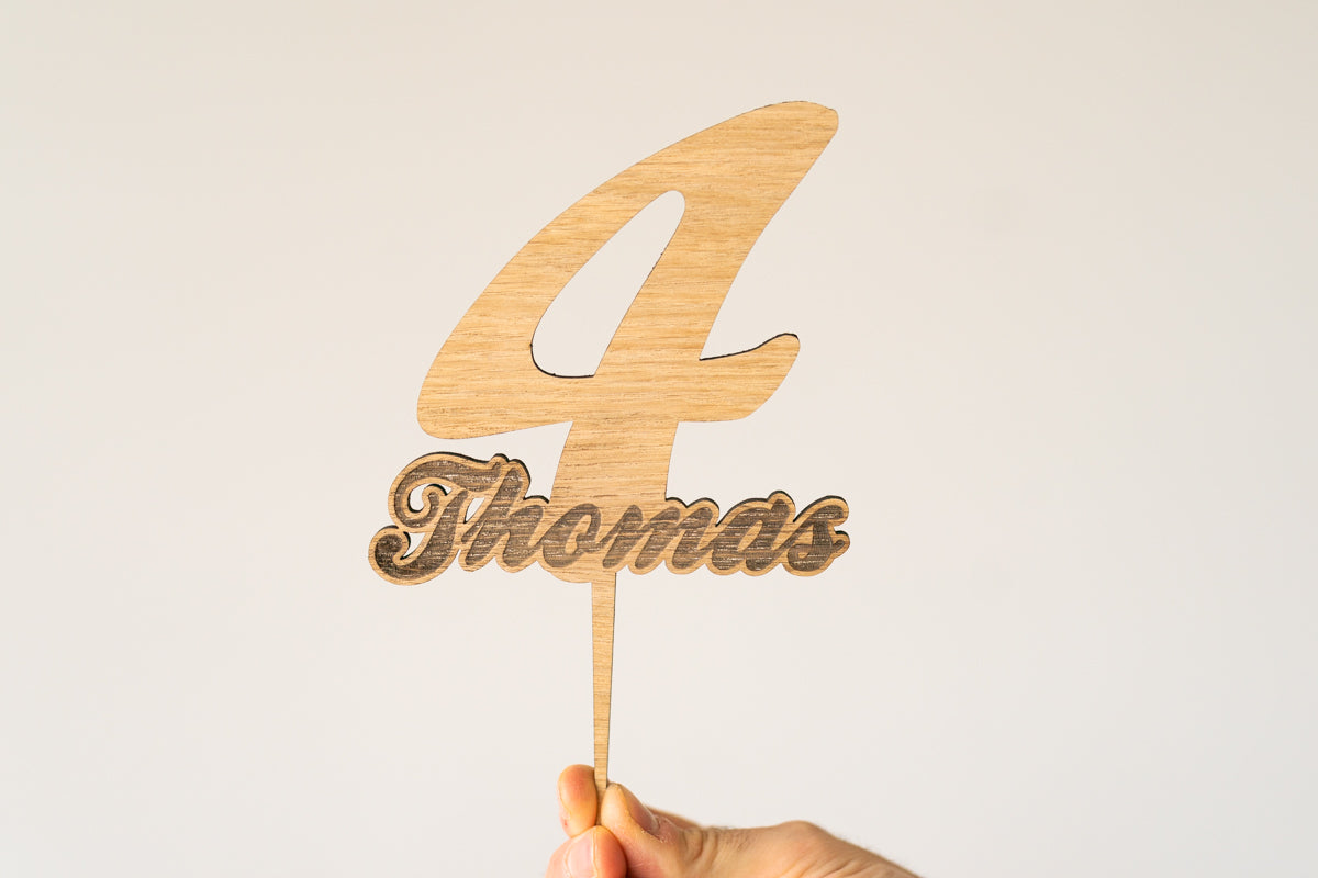 Cake Topper Personalizzato Legno con incisione