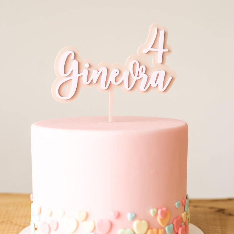 Cake Topper Personalizzato Acrilico + Acrilico con Nome e Numero