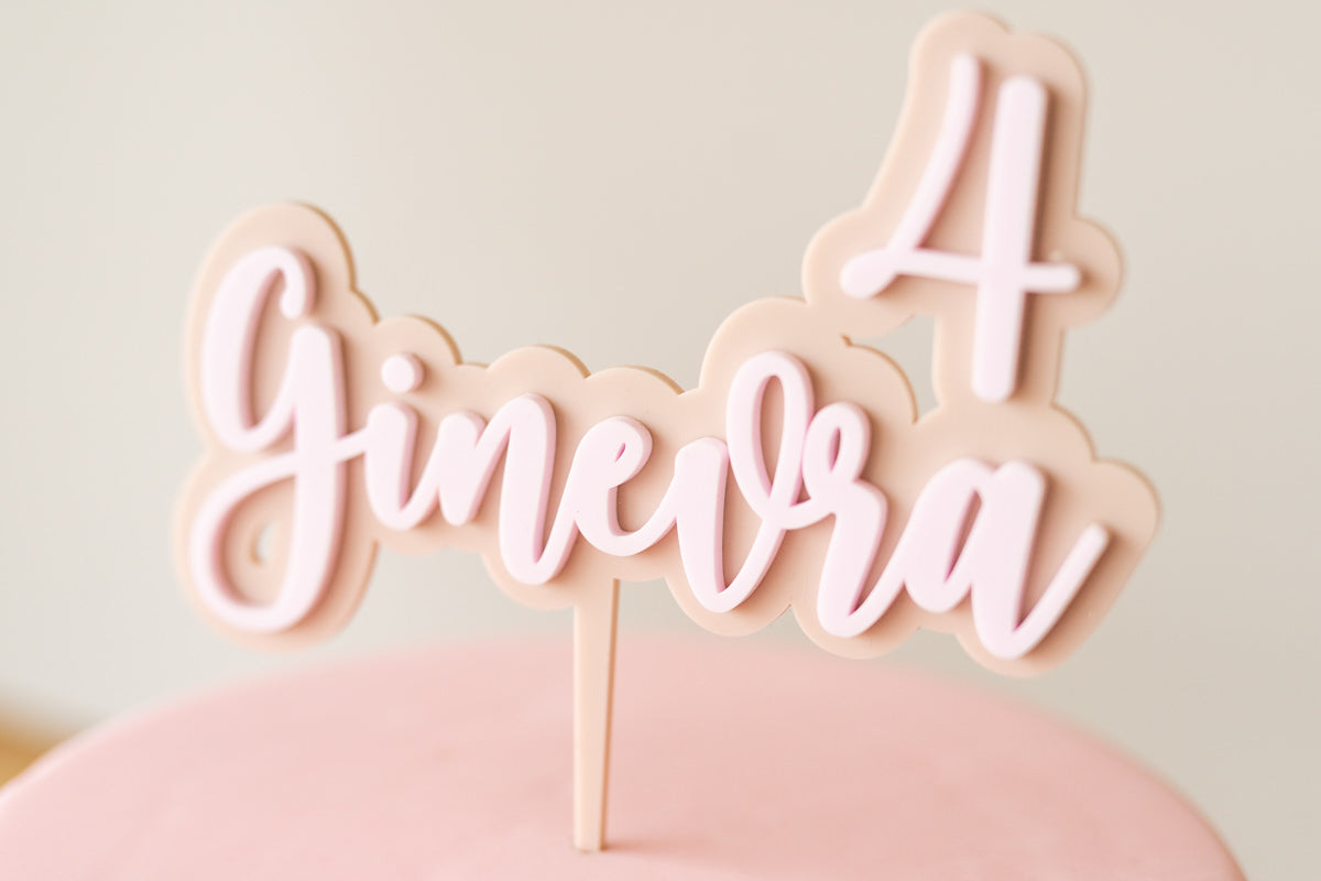 Cake Topper Personalizzato Acrilico + Acrilico con Nome e Numero