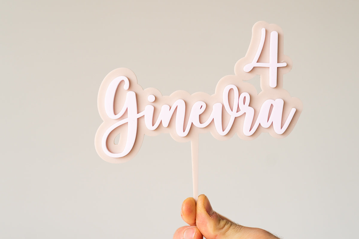 Cake Topper Personalizzato Acrilico + Acrilico con Nome e Numero