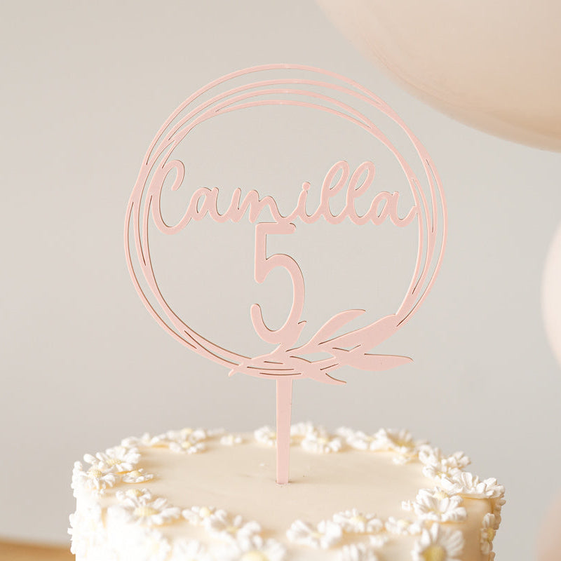 Cake Topper Personalizzato Floreale