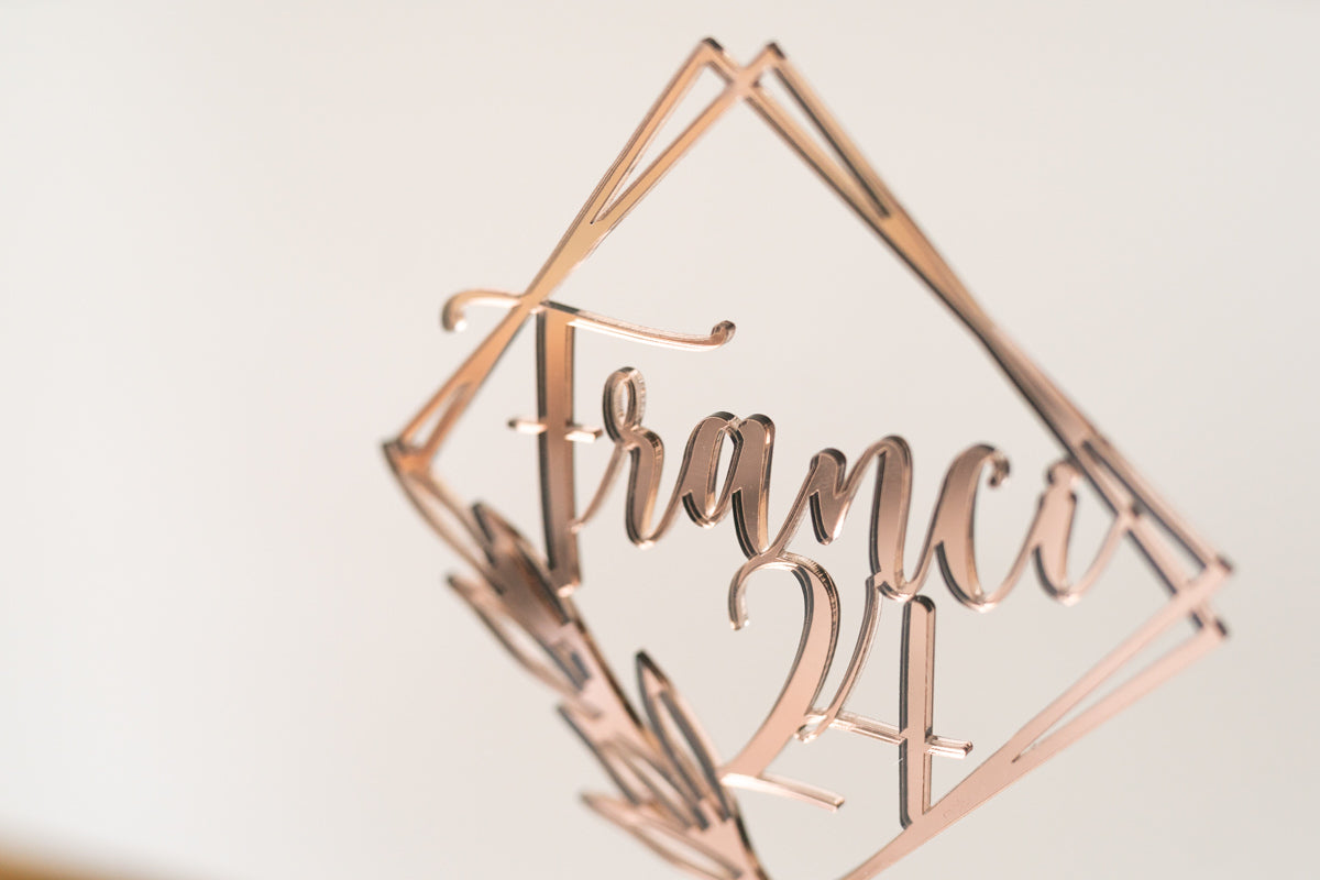 Cake Topper Personalizzato Squadrato