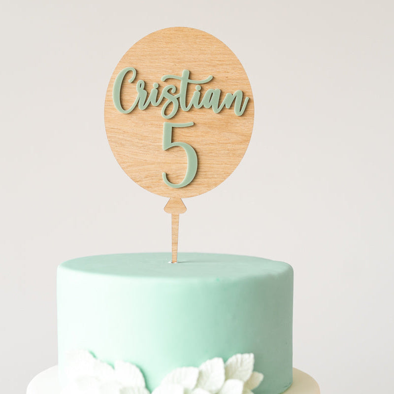 Cake Topper Personalizzato Palloncino