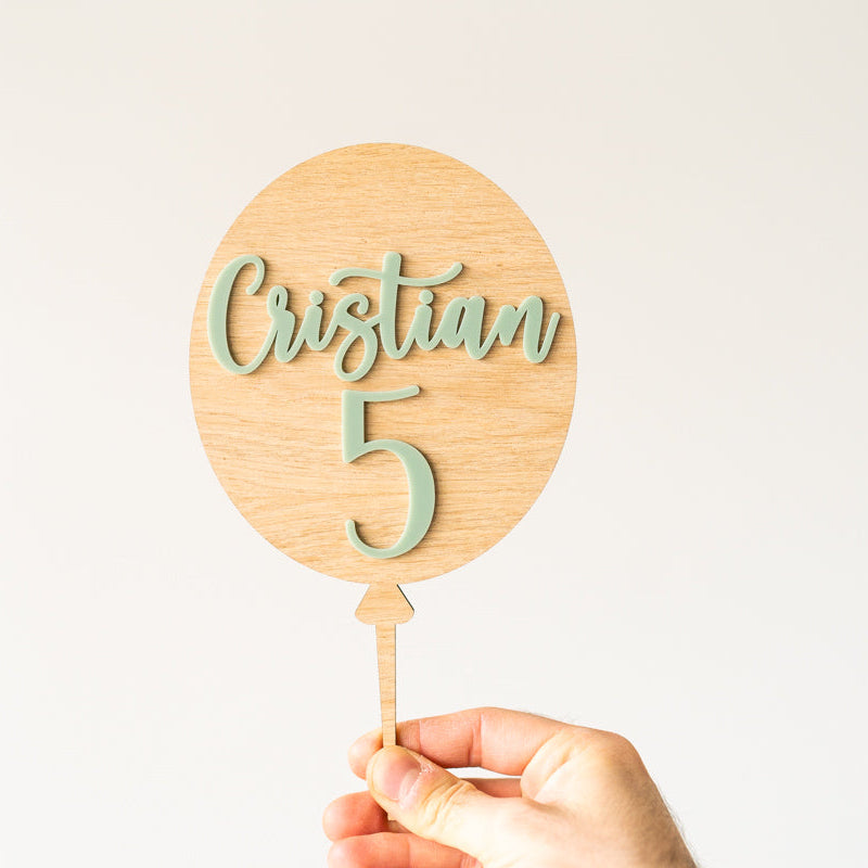 Cake Topper Personalizzato Palloncino