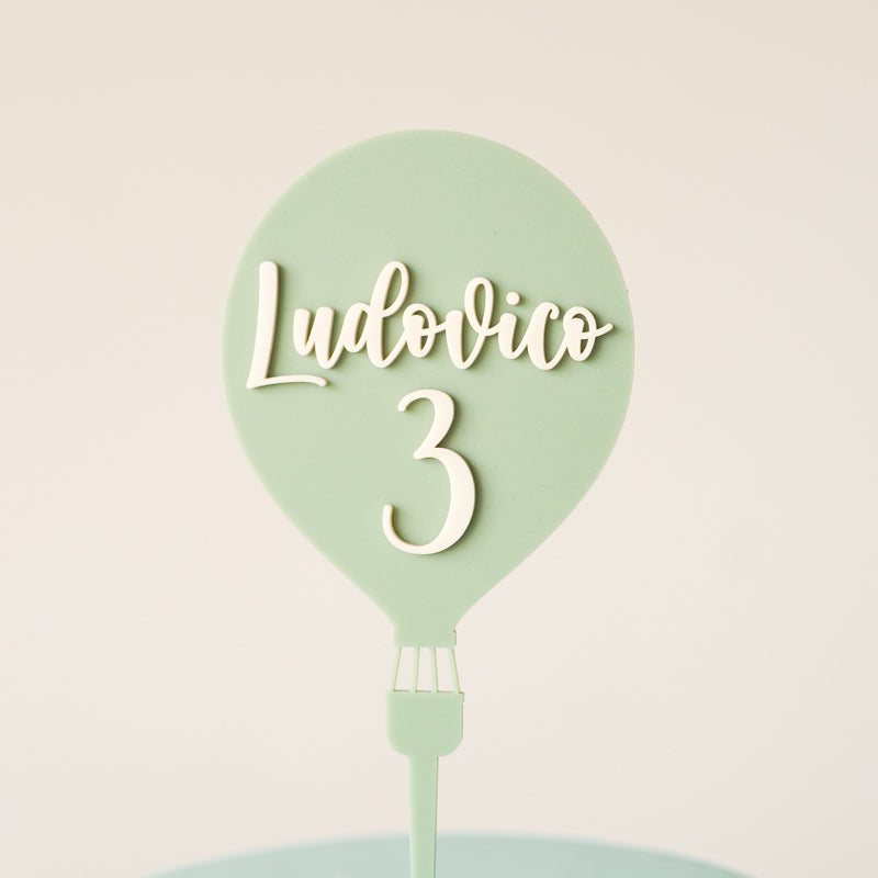 Cake Topper Personalizzato Mongolfiera