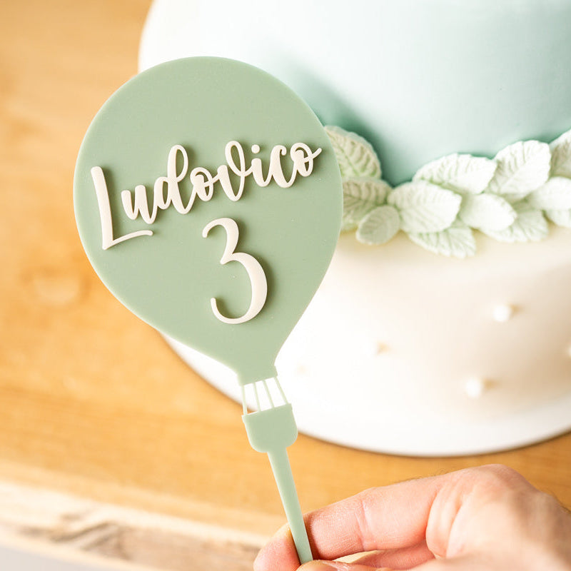 Cake Topper Personalizzato Mongolfiera