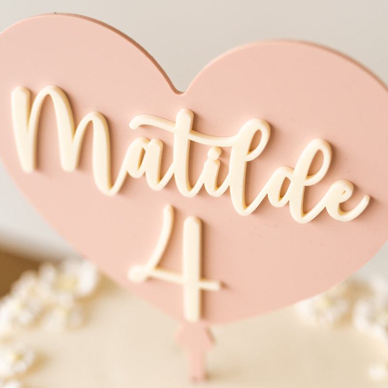Cake Topper Personalizzato Cuore
