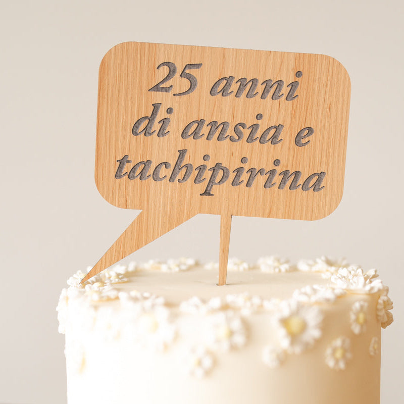 Cake Topper Personalizzato con frase incisa