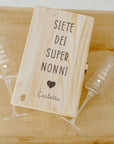 Scatola in legno + Bicchieri Festa dei Nonni