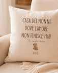 Cuscino con dedica personalizzata