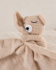 Doudou Orsetto in uncinetto e mussola con ricamo personalizzato