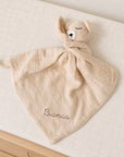 Doudou Orsetto in uncinetto e mussola con ricamo personalizzato