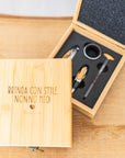 Elegante Set 4 accessori da vino personalizzato