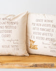 Cuscino con dedica personalizzata