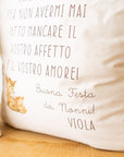 Cuscino con dedica personalizzata