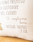 Cuscino con dedica personalizzata