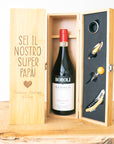 Caja de vino personalizada y 4 accesorios