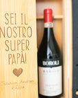 Caja de vino personalizada y 4 accesorios